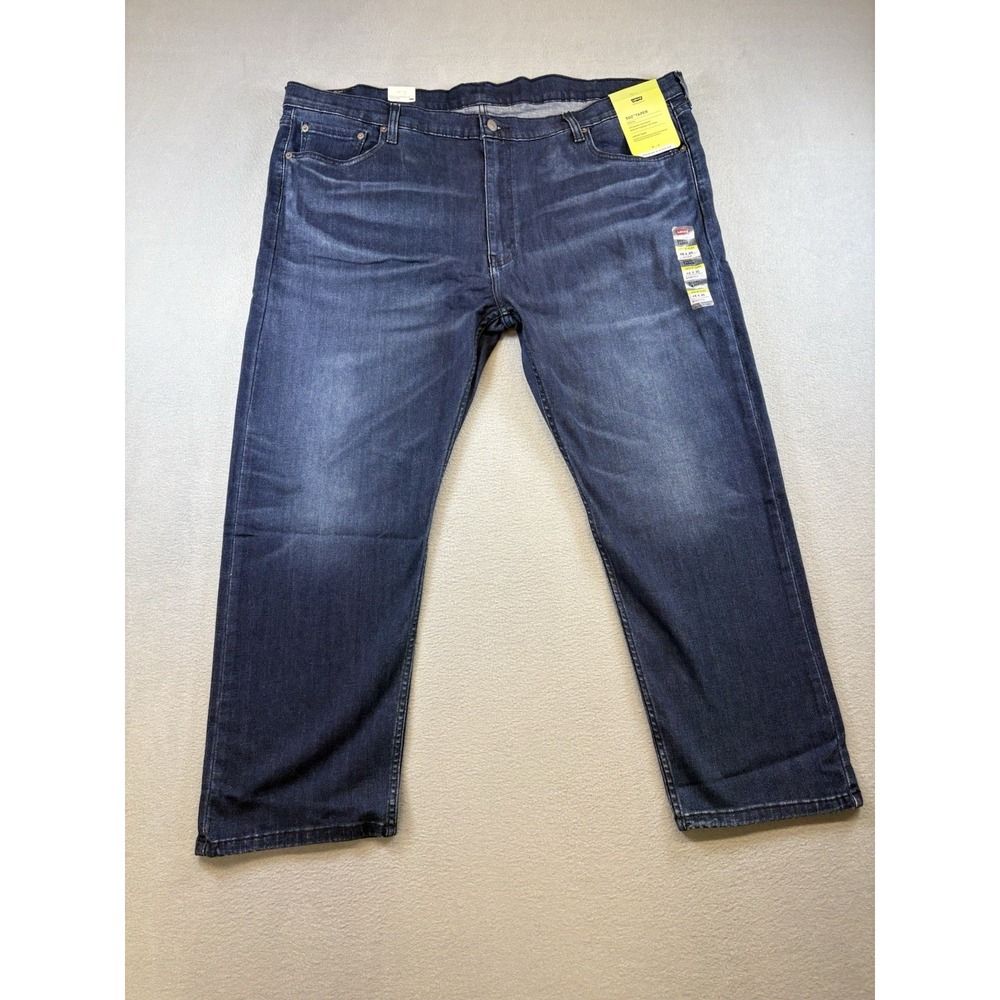 Levi's 502 Taper Flex Jeans Men's 46x30 Dark Wash Stretch Performance New